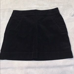 LOFT Black Corduroy Skirt with Back Zipper.